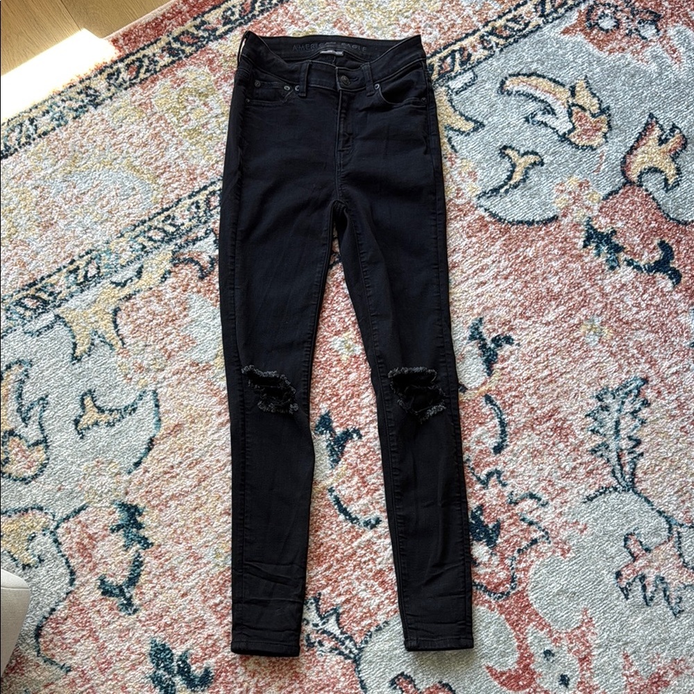 Women's Black Distressed Jeans